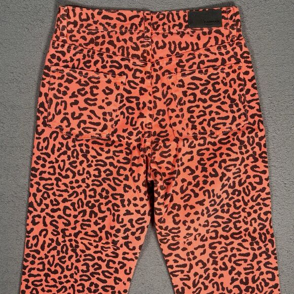 NWT Carmar Women’s Size 26 Jeans Neon Orange Leopard Pants Emelia Mid Rise - Picture 10 of 12